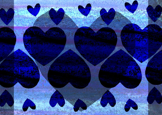 Blue Hearts - Greeting card