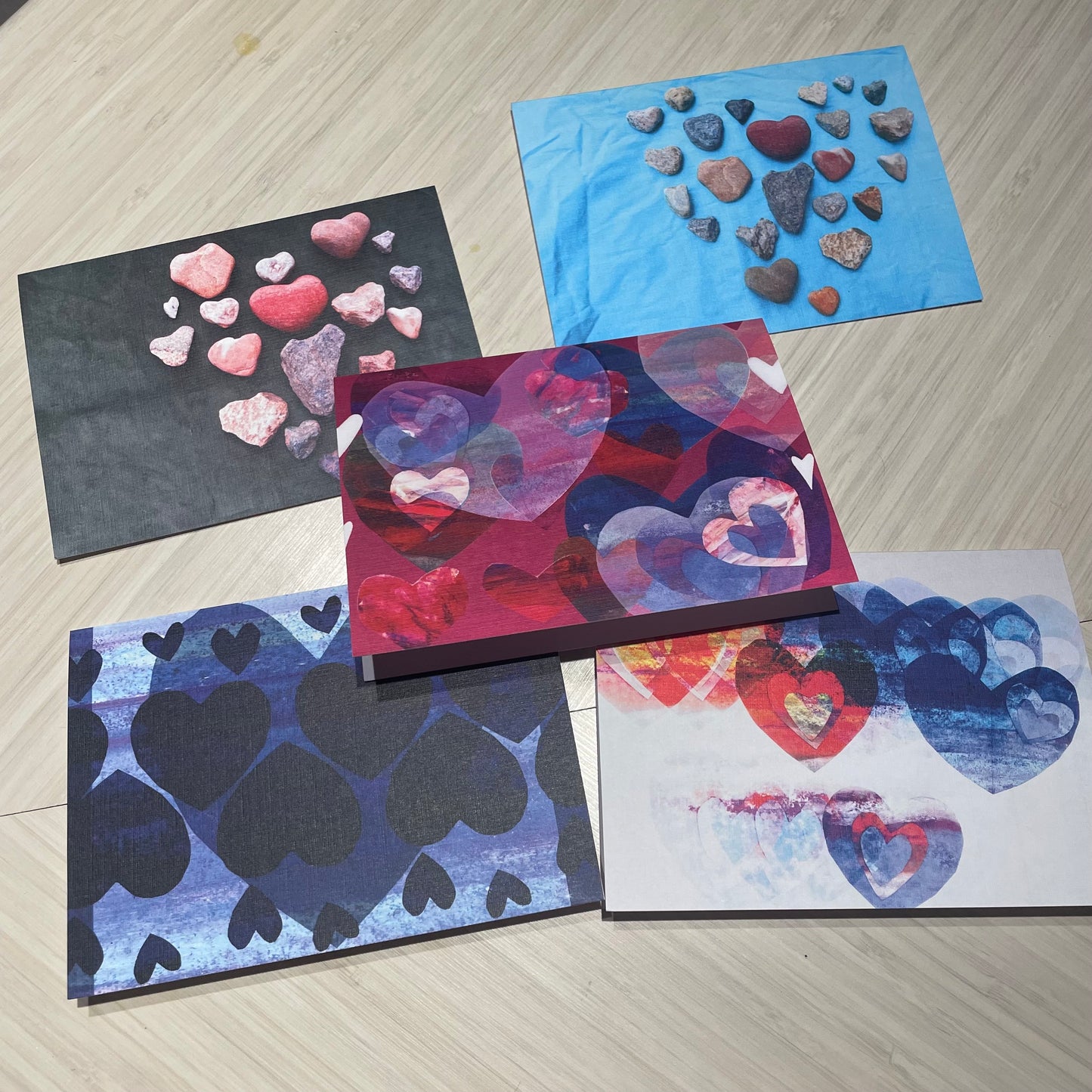 Chalk Hearts - Greeting card